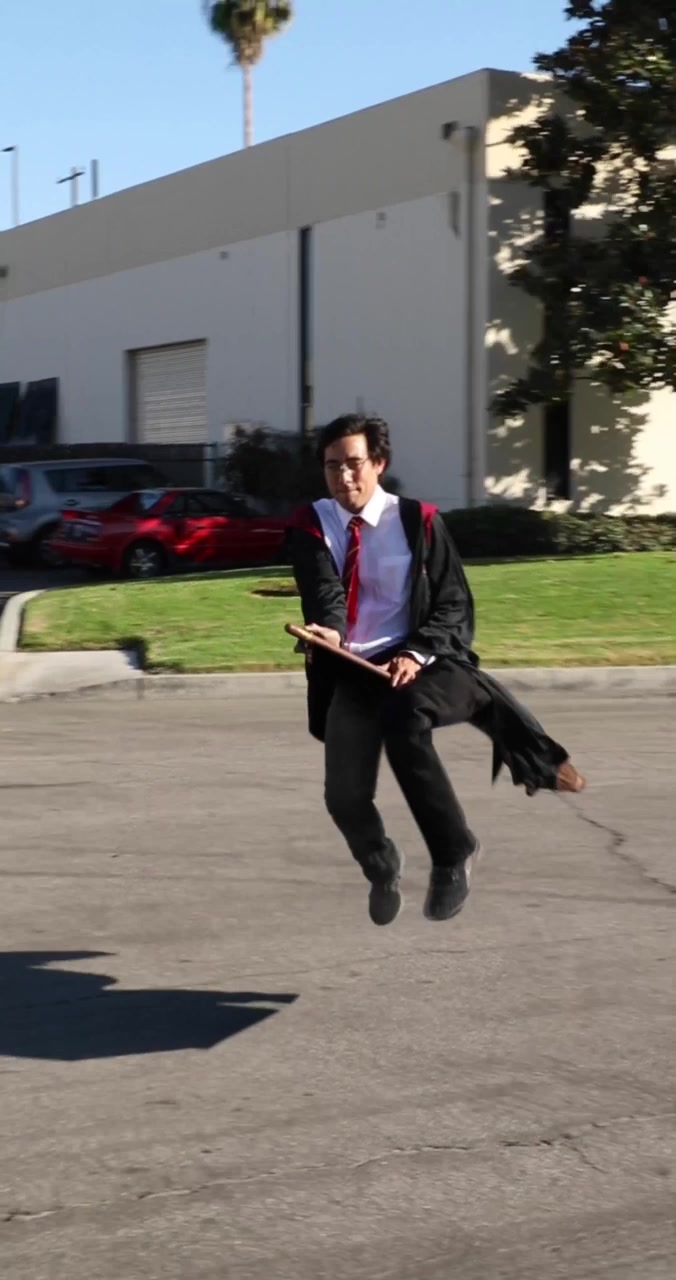 Zach King magic broomstick